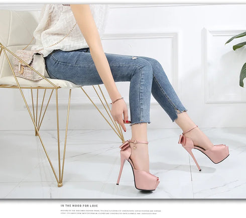 Elegant Peep Toe Platform High Heels Pumps for Women - Stylish Wedding Shoes with Stiletto Heels & Slingback Design Perfect for Brides and Special Occasions